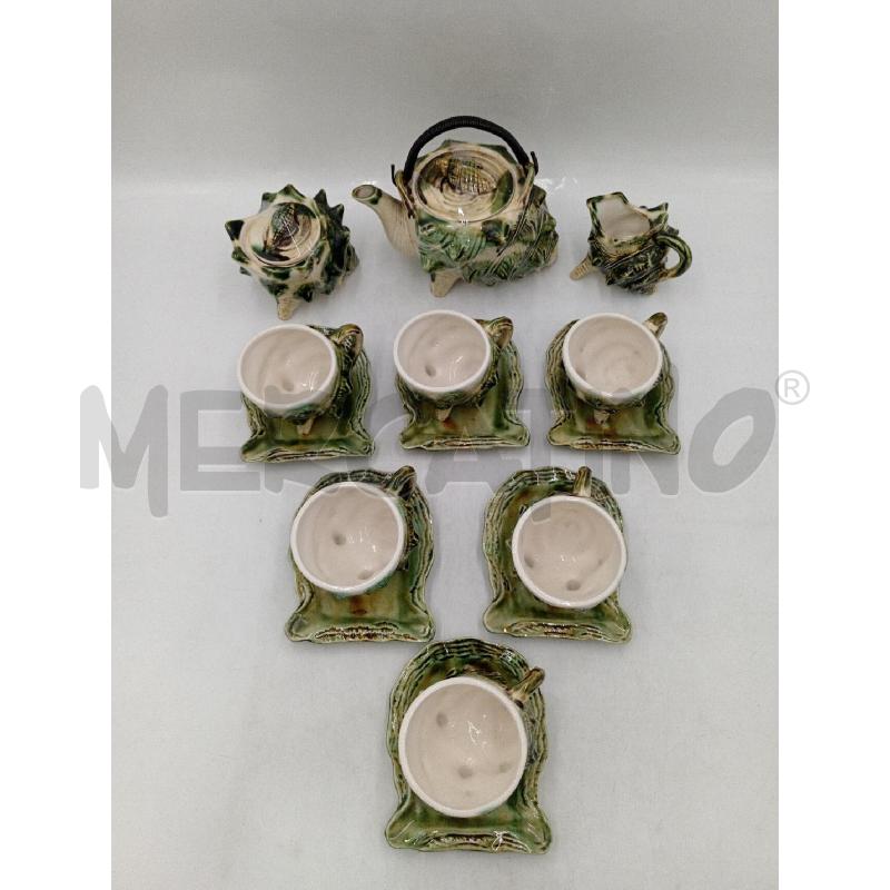 TAZZINE 6+3 CERAMICA STILE BARBOTINE CONCHIGLIE | Mercatino dell'Usato Moncalieri bengasi 2
