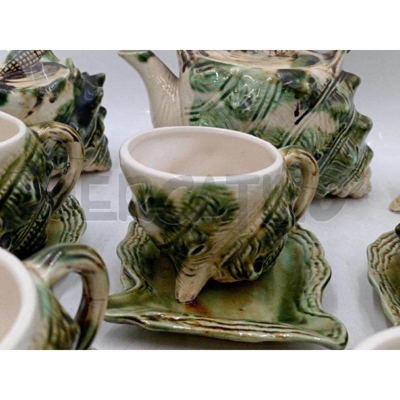 TAZZINE 6+3 CERAMICA STILE BARBOTINE CONCHIGLIE | Mercatino dell'Usato Moncalieri bengasi 3