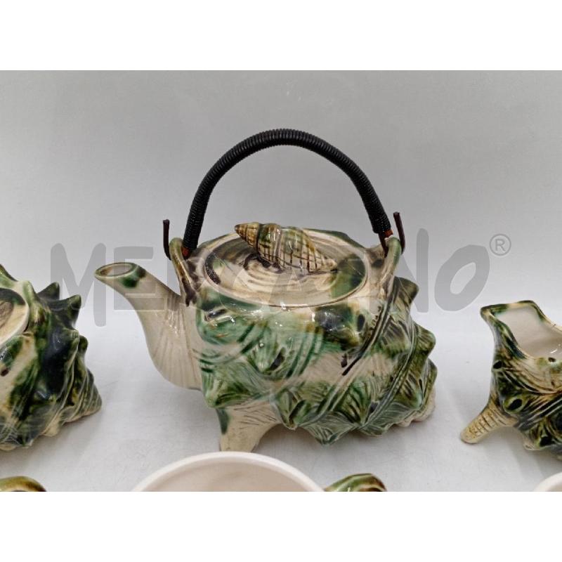 TAZZINE 6+3 CERAMICA STILE BARBOTINE CONCHIGLIE | Mercatino dell'Usato Moncalieri bengasi 4