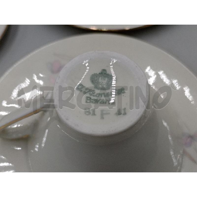 TAZZINE CERAMICA 12+3 PZ BAVARIA GERMANY C/DECORO INTERNO FIORI  | Mercatino dell'Usato Moncalieri bengasi 5