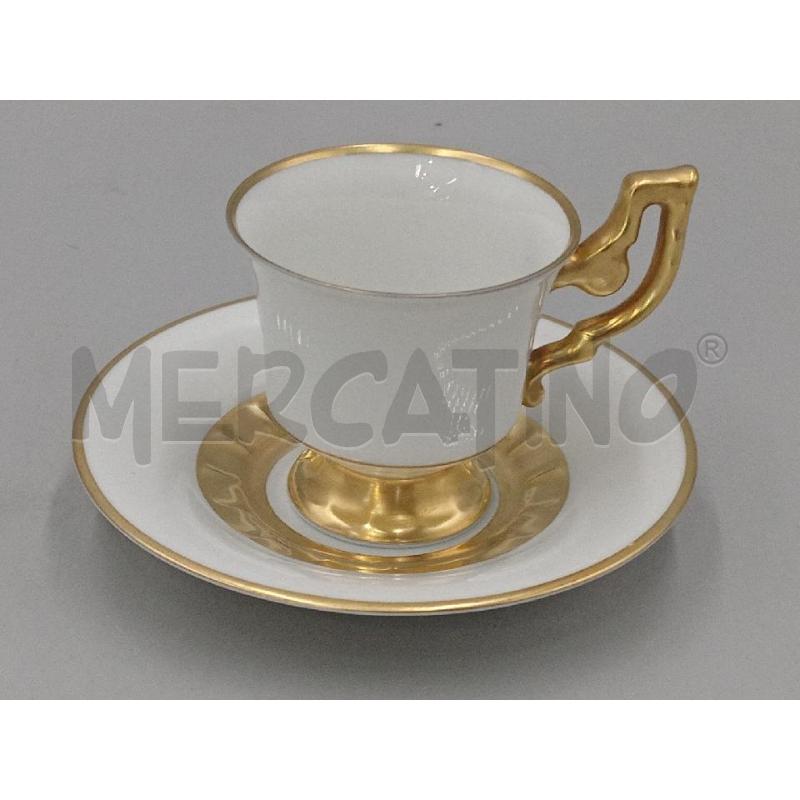 TAZZINE CERAMICA BAVARIA 12PZ BIANCHE C/BORDATURA DORATA  | Mercatino dell'Usato Moncalieri bengasi 2