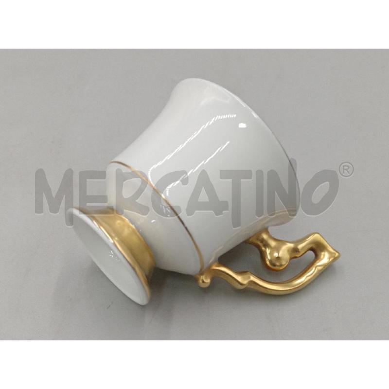 TAZZINE CERAMICA BAVARIA 12PZ BIANCHE C/BORDATURA DORATA  | Mercatino dell'Usato Moncalieri bengasi 4