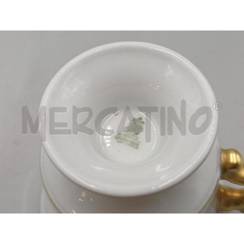 TAZZINE CERAMICA BAVARIA 12PZ BIANCHE C/BORDATURA DORATA  | Mercatino dell'Usato Moncalieri bengasi 5