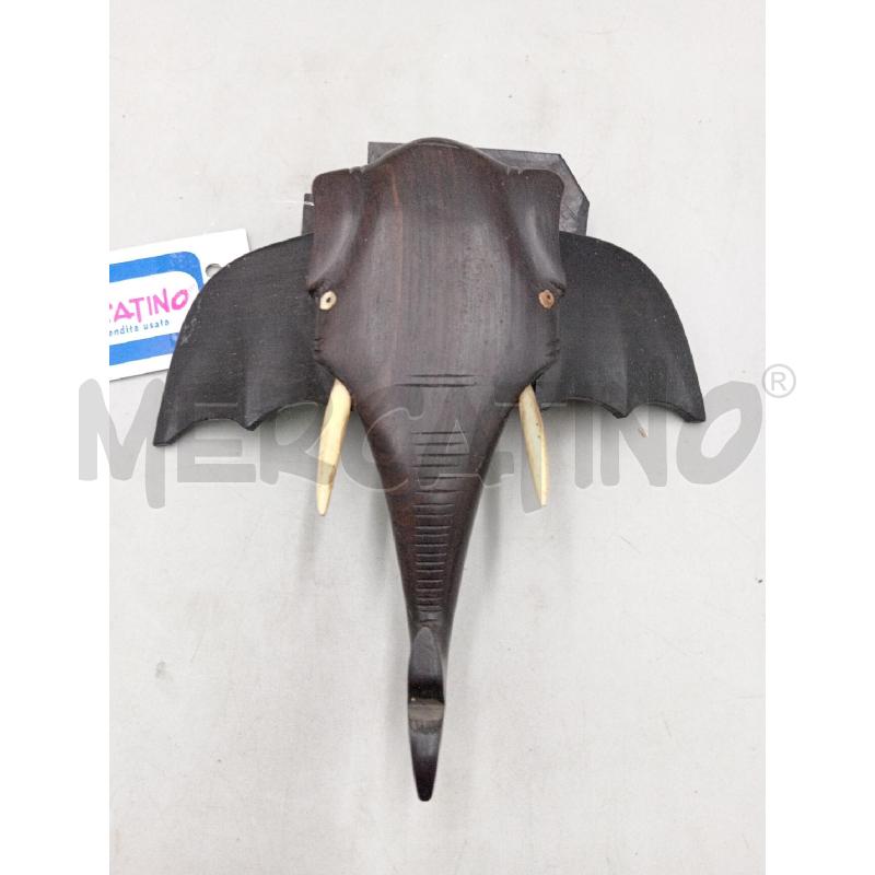 TESTA ELEFANTE EBANO DA PARETE H. 20 | Mercatino dell'Usato Moncalieri bengasi 1