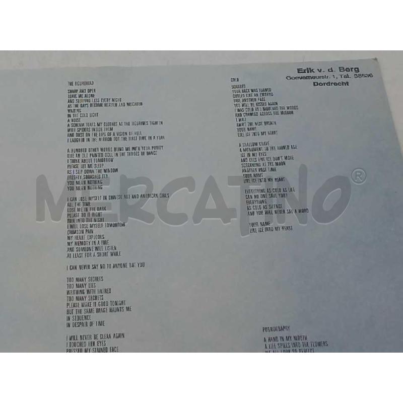 THE CURE PORNOGRAPHY VG+ VG++ | Mercatino dell'Usato Moncalieri bengasi 5