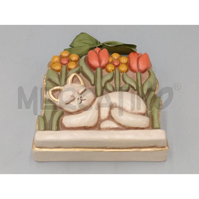 THUN FORMELLA GATTO CON TULIPANI FUORI PRODUZIONE CM 23 | Mercatino dell'Usato Moncalieri bengasi 1