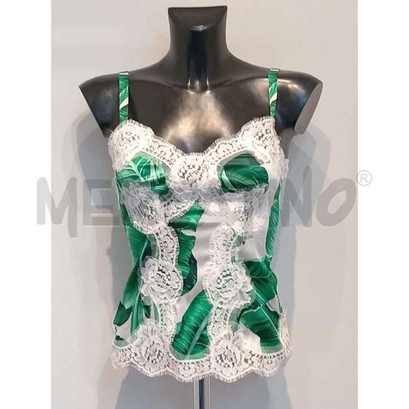 TOP DOLCE & GABBANA BIANCO VERDE PIZZO | Mercatino dell'Usato Moncalieri bengasi 1