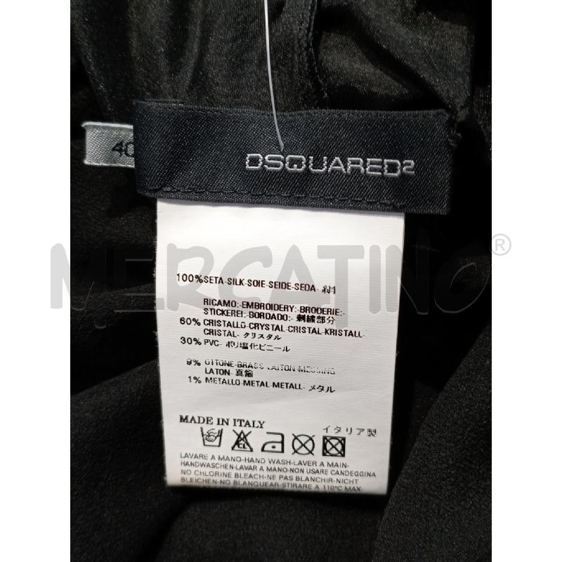 TOP DONNA DSQUARED NERO VELATOCOLLETTO STRASS | Mercatino dell'Usato Moncalieri bengasi 5