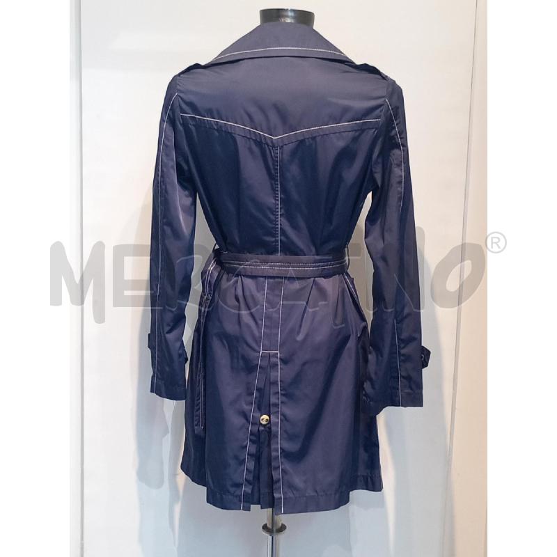 TRENCH DONNA CAMOMILLA BLU DOPPIOPETTO BOTTONI GIALLI | Mercatino dell'Usato Moncalieri bengasi 2