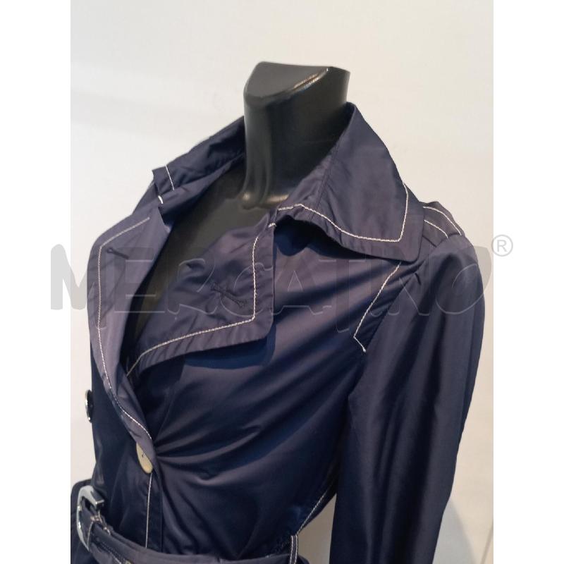 TRENCH DONNA CAMOMILLA BLU DOPPIOPETTO BOTTONI GIALLI | Mercatino dell'Usato Moncalieri bengasi 3
