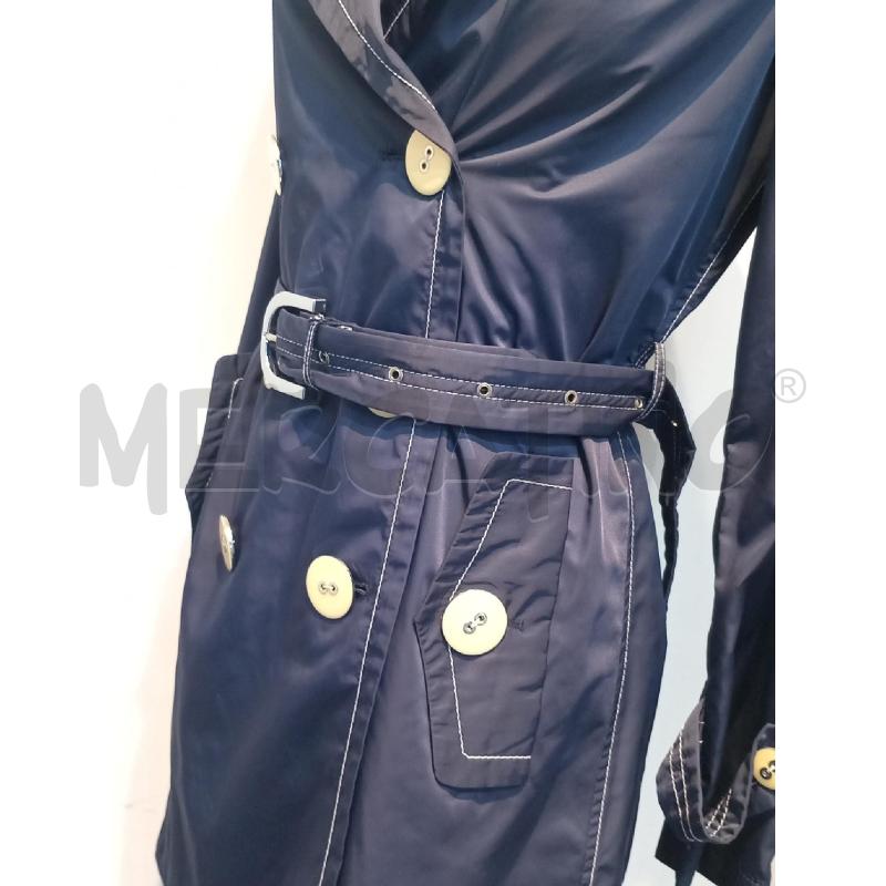 TRENCH DONNA CAMOMILLA BLU DOPPIOPETTO BOTTONI GIALLI | Mercatino dell'Usato Moncalieri bengasi 4