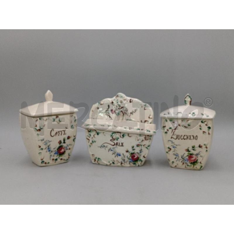 TRITTICO CERAMICA BARATTOLI CAFFE/SALE E ZUCCHERO | Mercatino dell'Usato Moncalieri bengasi 1