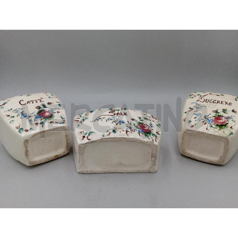 TRITTICO CERAMICA BARATTOLI CAFFE/SALE E ZUCCHERO | Mercatino dell'Usato Moncalieri bengasi 4