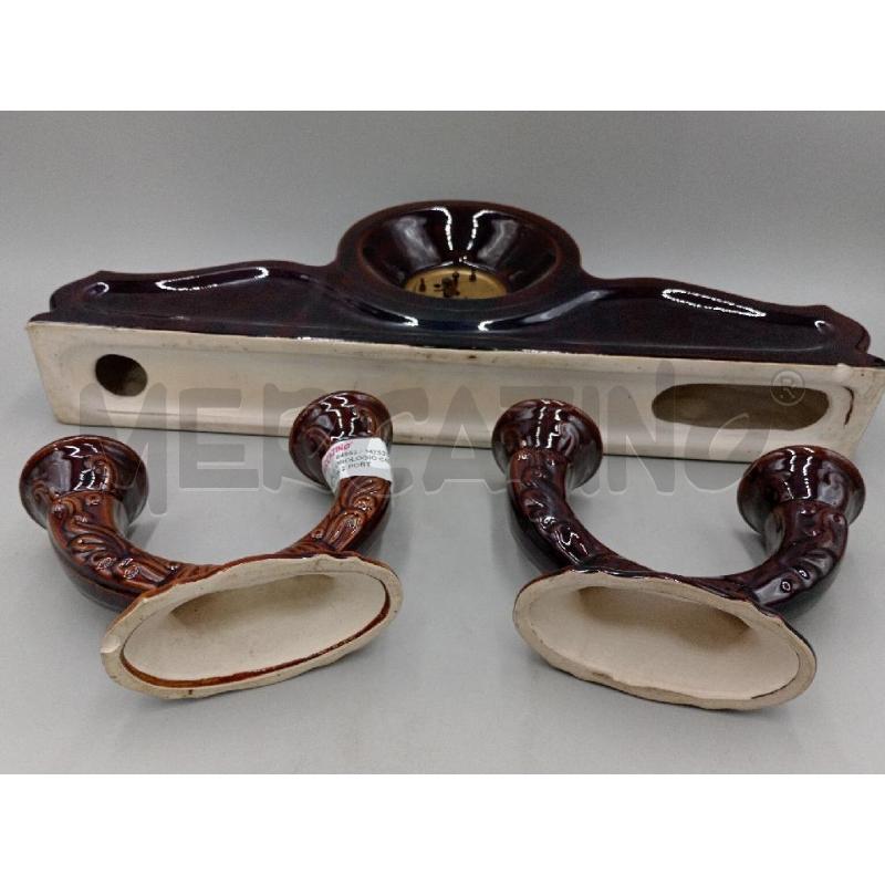 TRITTICO OROLOGIO CERAMICA CON 2 PORTACANDELE | Mercatino dell'Usato Moncalieri bengasi 4
