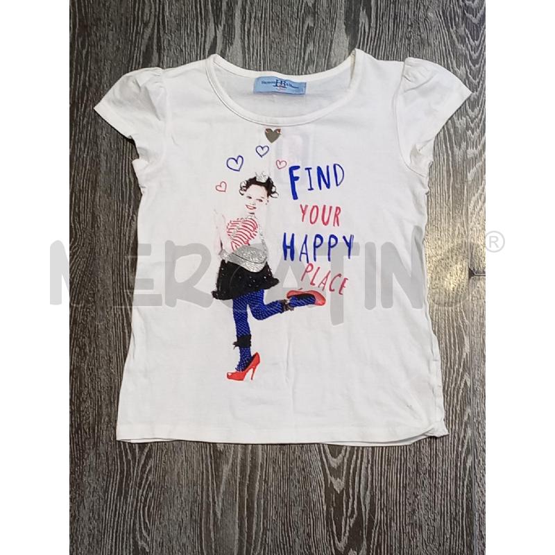 T SHIRT BAMBINA HARMONT&BLAINE BIANCA HAPPY  | Mercatino dell'Usato Moncalieri bengasi 1