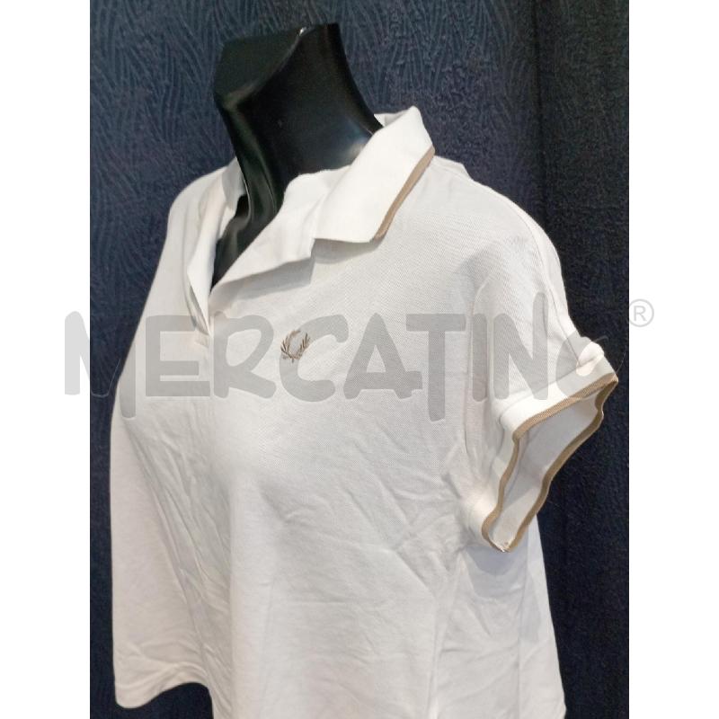 T SHIRT DONNA FRED PERRY BIANCA SMANICATA  | Mercatino dell'Usato Moncalieri bengasi 3