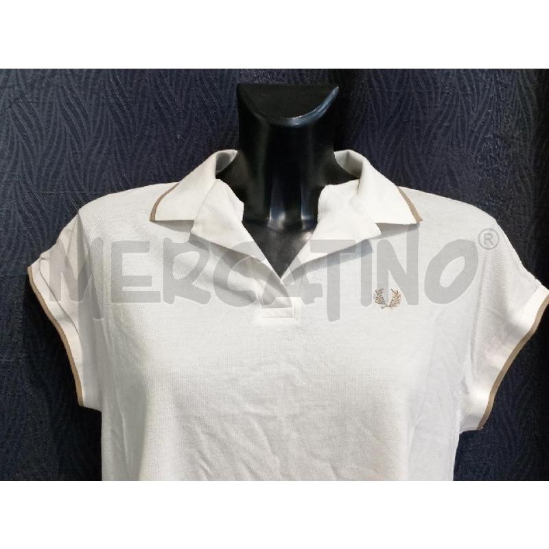 T SHIRT DONNA FRED PERRY BIANCA SMANICATA  | Mercatino dell'Usato Moncalieri bengasi 4