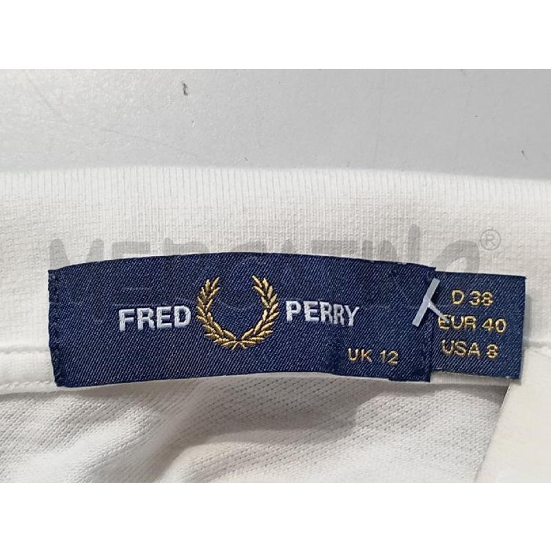 T SHIRT DONNA FRED PERRY BIANCA SMANICATA  | Mercatino dell'Usato Moncalieri bengasi 5