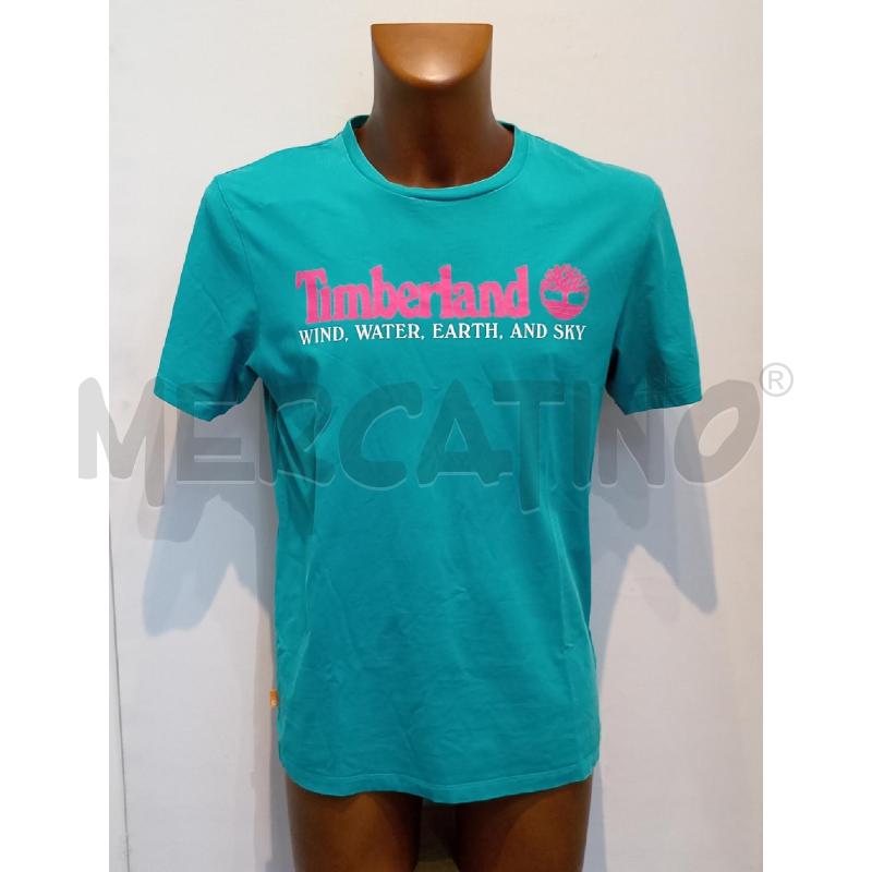 T SHIRT UOMO TIMBERLAND VERDE LOGO ROSA | Mercatino dell'Usato Moncalieri bengasi 1
