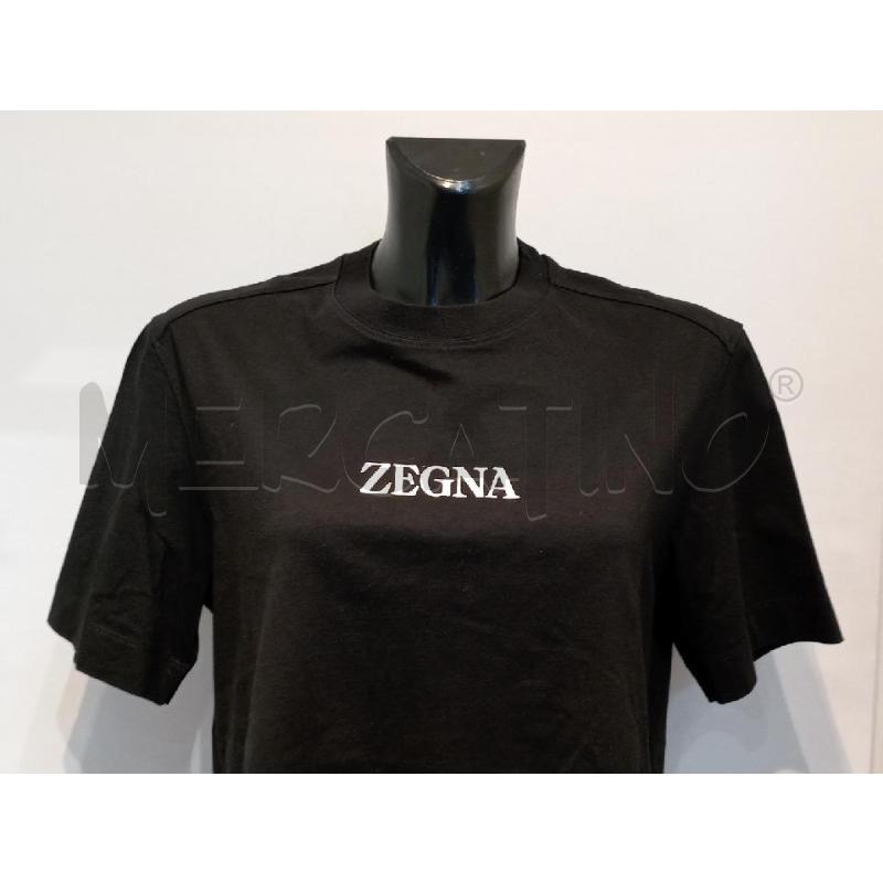 T SHIRT UOMO ZEGNA NERA LOGO BIANCO  | Mercatino dell'Usato Moncalieri bengasi 3