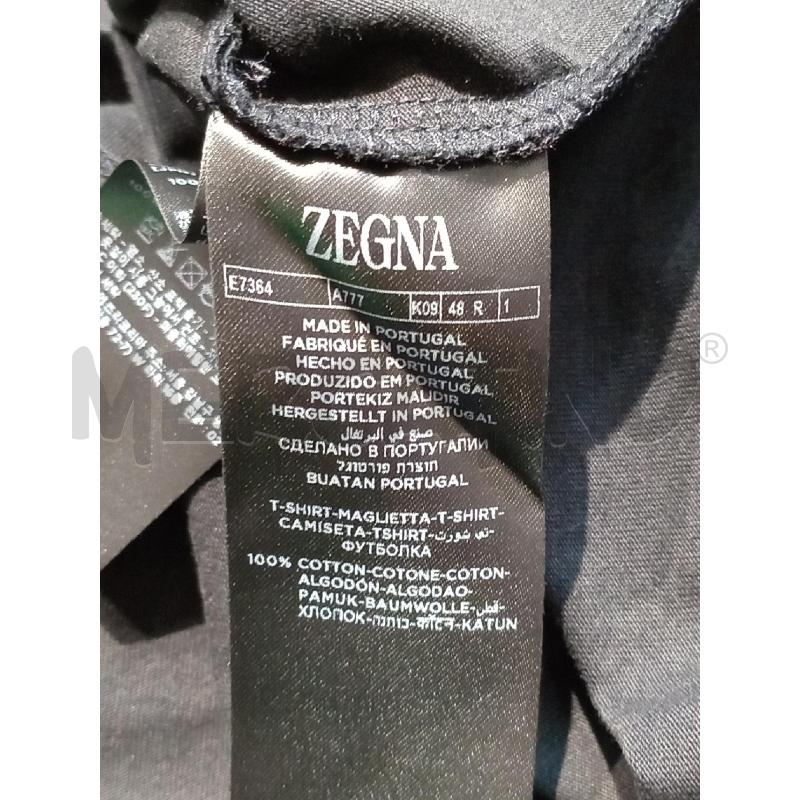 T SHIRT UOMO ZEGNA NERA LOGO BIANCO  | Mercatino dell'Usato Moncalieri bengasi 4
