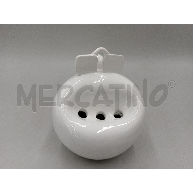 VASETTO CERAMICA BIANCA PAPALLA PHILCO SFERICO  | Mercatino dell'Usato Moncalieri bengasi 1