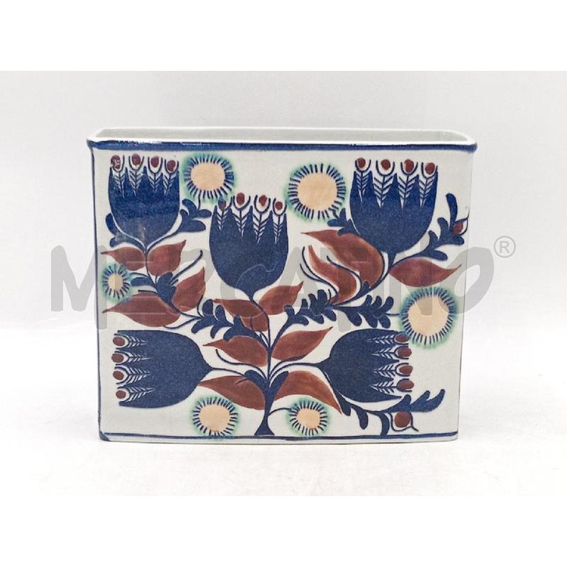 VASETTO CERAMICA DENMARK DECORO FIORI FORMA RETTANGOLARE  | Mercatino dell'Usato Moncalieri bengasi 1