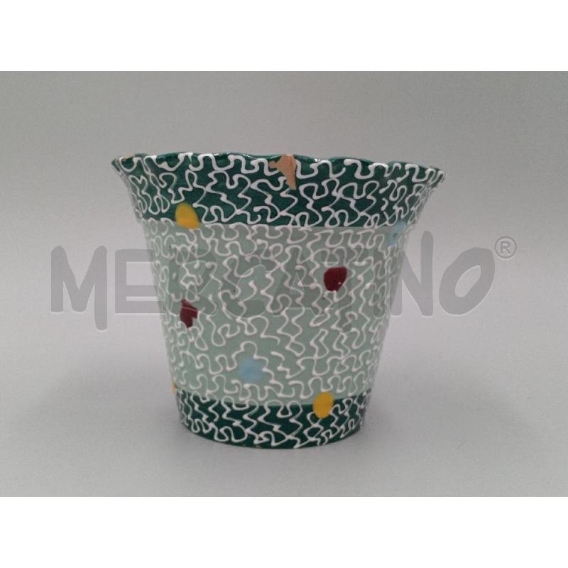 VASETTO CERAMICA SMALTATA C/SBECCATURA SUL BORDO | Mercatino dell'Usato Moncalieri bengasi 1