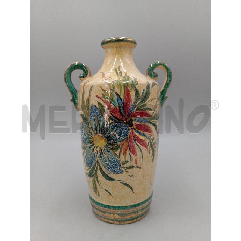 VASETTO CERAMICA SMALTATA LUCIDA C/DECORO FLOREALE  | Mercatino dell'Usato Moncalieri bengasi 1