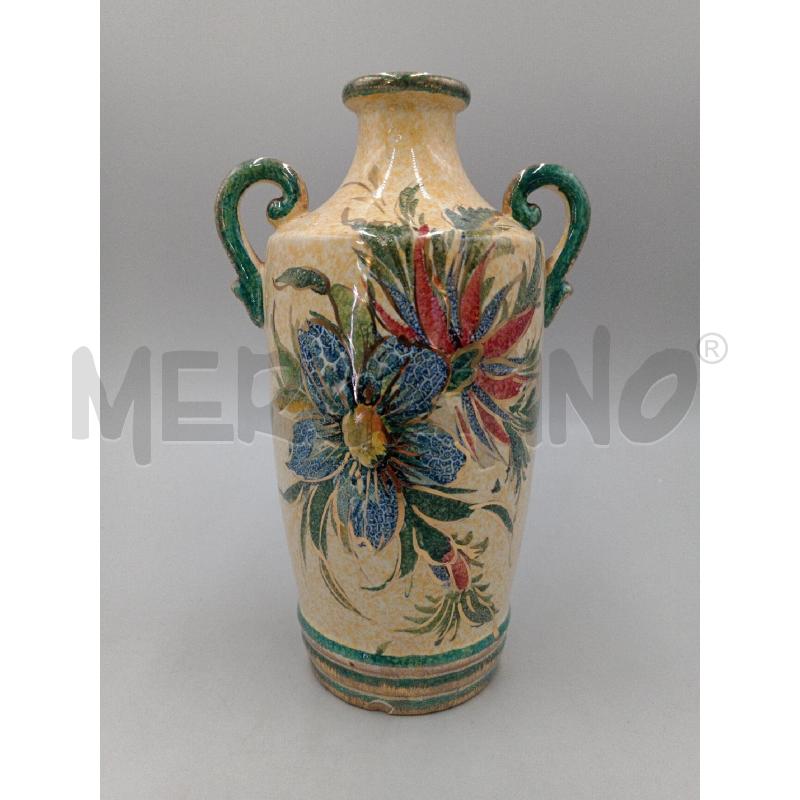 VASETTO CERAMICA SMALTATA LUCIDA C/DECORO FLOREALE  | Mercatino dell'Usato Moncalieri bengasi 2