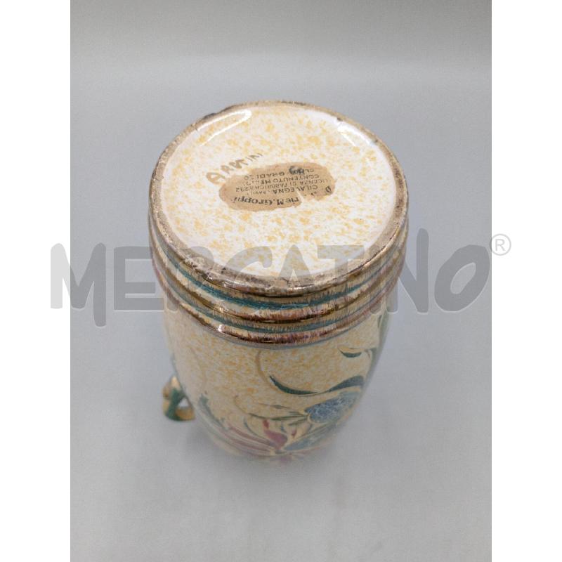 VASETTO CERAMICA SMALTATA LUCIDA C/DECORO FLOREALE  | Mercatino dell'Usato Moncalieri bengasi 5