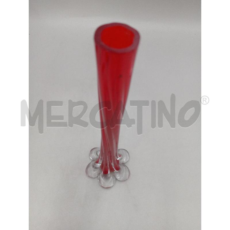 VASETTO VETRO PORTA FIORE CANULA ROSSA  | Mercatino dell'Usato Moncalieri bengasi 2