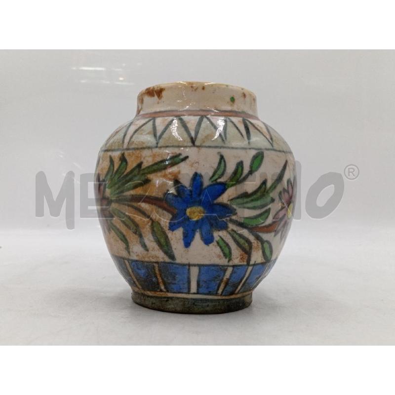 VASETTO  MAIOLICA DIPINTO FIORI ALTO CM 14 | Mercatino dell'Usato Moncalieri bengasi 1