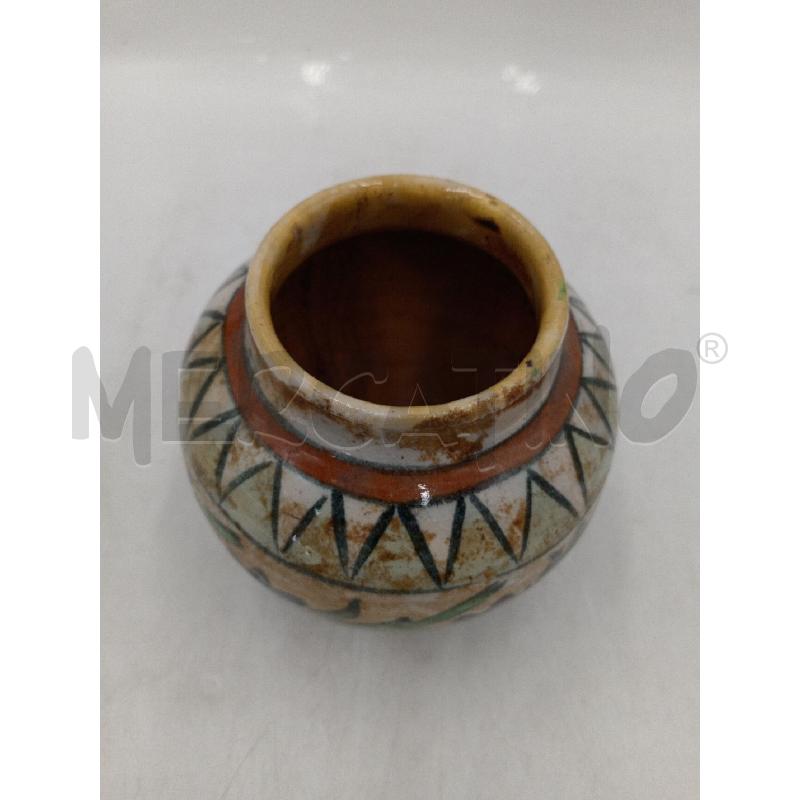 VASETTO  MAIOLICA DIPINTO FIORI ALTO CM 14 | Mercatino dell'Usato Moncalieri bengasi 3