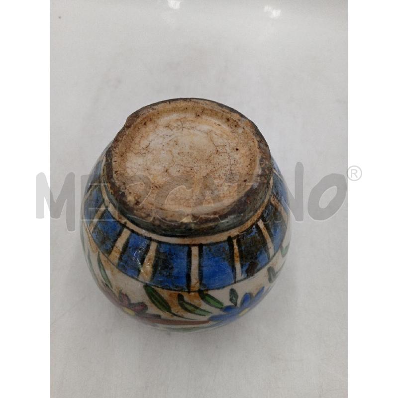 VASETTO  MAIOLICA DIPINTO FIORI ALTO CM 14 | Mercatino dell'Usato Moncalieri bengasi 4