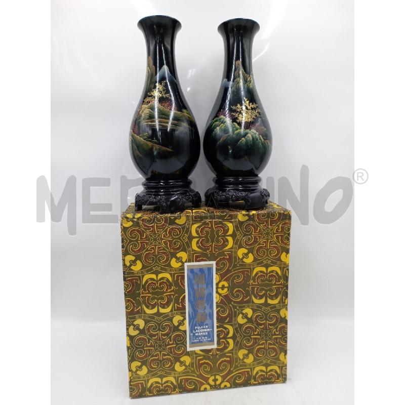 VASI COPPIA LACCA CINA FUJIAN LACQUER WARES C/SCATOLA | Mercatino dell'Usato Moncalieri bengasi 1