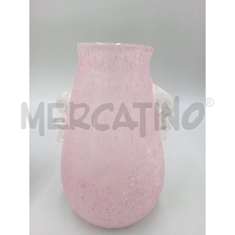 VASI COPPIA VETRO ACIDATO ROSA C/MANICI BIANCHI OPACHI LAVORATI | Mercatino dell'Usato Moncalieri bengasi 2