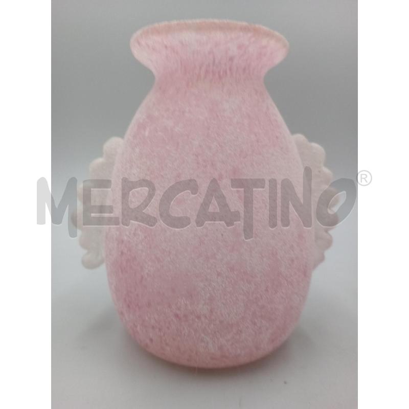 VASI COPPIA VETRO ACIDATO ROSA C/MANICI BIANCHI OPACHI LAVORATI | Mercatino dell'Usato Moncalieri bengasi 3