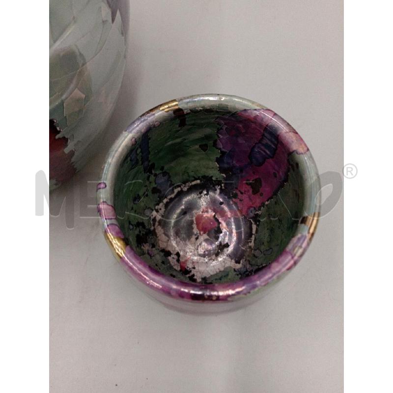 VASO CERAMIA SMALTATA ARTISTA CLAUDIO PULLI C/PICCOLO VASETTO ABBINATO  | Mercatino dell'Usato Moncalieri bengasi 3