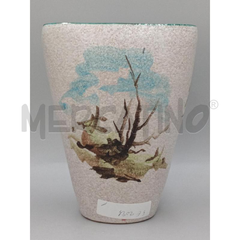 VASO CERAMICA ALBISOLA DECORO CASETTA NELLA NATURA | Mercatino dell'Usato Moncalieri bengasi 3