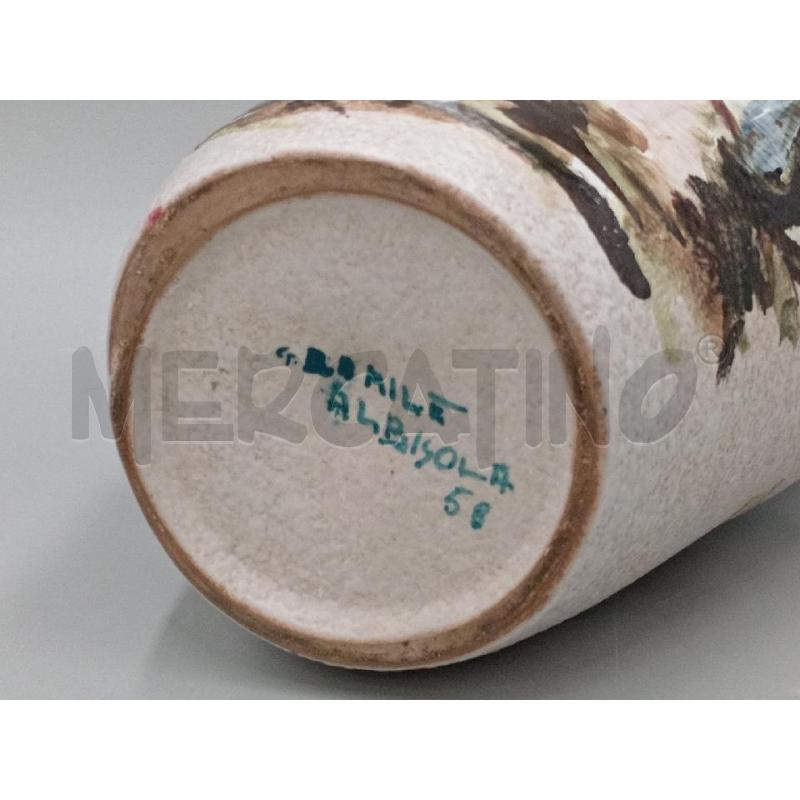 VASO CERAMICA ALBISOLA DECORO CASETTA NELLA NATURA | Mercatino dell'Usato Moncalieri bengasi 5