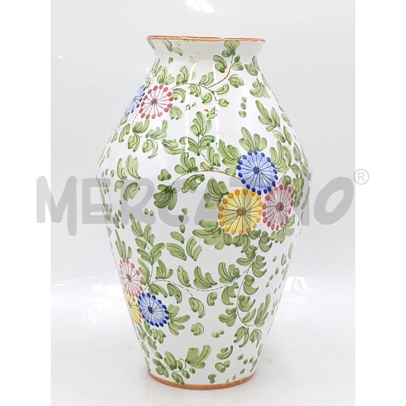 VASO CERAMICA BIANCA C/DECORAZIONE FLOREALE  | Mercatino dell'Usato Moncalieri bengasi 1