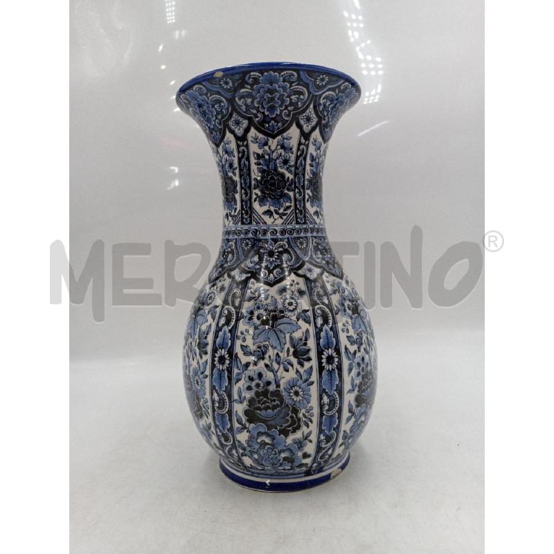 VASO CERAMICA DELFI DECORAZIONE FLOREALE BLU  | Mercatino dell'Usato Moncalieri bengasi 1