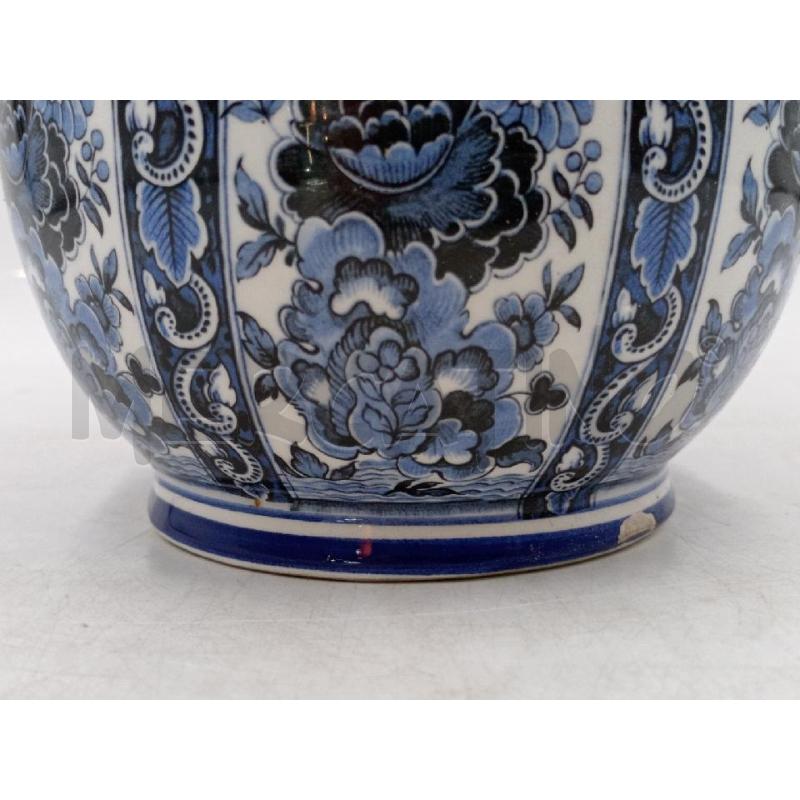 VASO CERAMICA DELFI DECORAZIONE FLOREALE BLU  | Mercatino dell'Usato Moncalieri bengasi 2