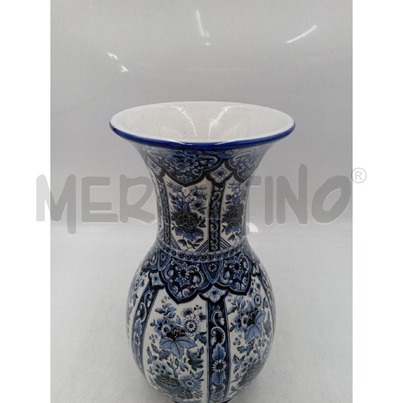 VASO CERAMICA DELFI DECORAZIONE FLOREALE BLU  | Mercatino dell'Usato Moncalieri bengasi 3