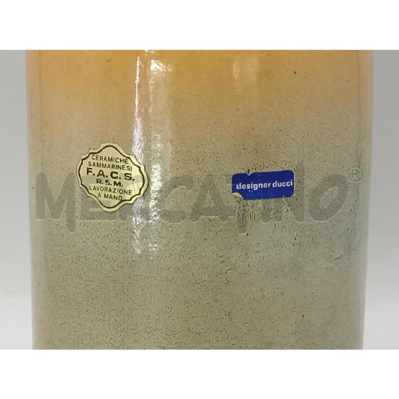 VASO CERAMICA DESIGN DUCCI MARRONE BICOLORE  | Mercatino dell'Usato Moncalieri bengasi 3
