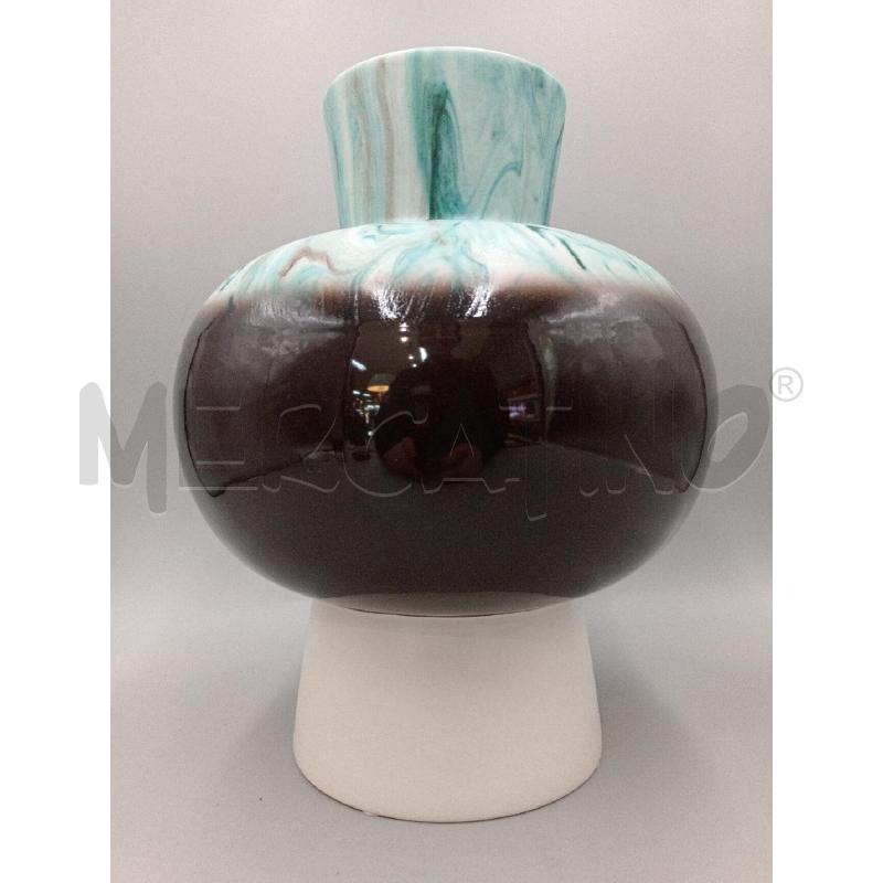 VASO CERAMICA MARRONE CON SFUMATURE BLU | Mercatino dell'Usato Moncalieri bengasi 1