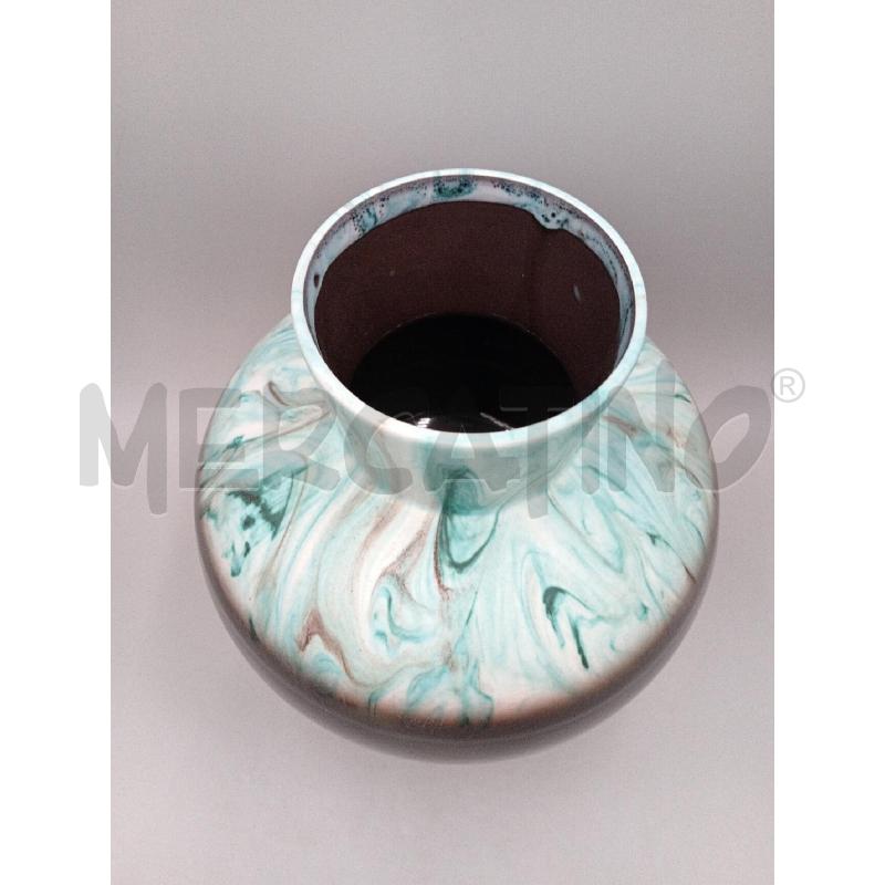 VASO CERAMICA MARRONE CON SFUMATURE BLU | Mercatino dell'Usato Moncalieri bengasi 2