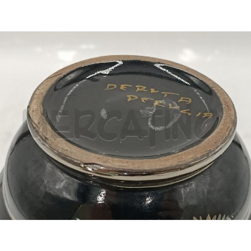 VASO CERAMICA NERO FIORI DERUTA | Mercatino dell'Usato Moncalieri bengasi 5