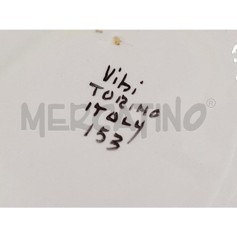 VASO CERAMICA VIBI TORINO ITALY 153 VERDE C/AIRONE BIANCO  | Mercatino dell'Usato Moncalieri bengasi 5